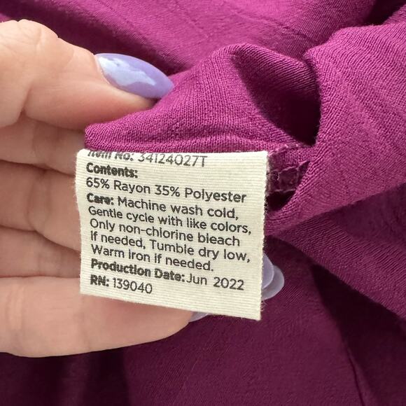 Matilda Jane Womens Tunic Long Sleeve Size Large Plum Purple V-neck Tie Waist - Picture 13 of 14